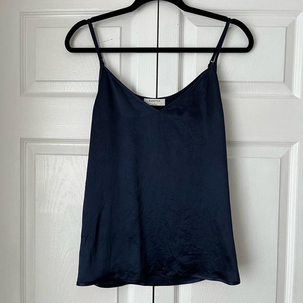 Aritzia Babaton NWOT - V Neck Satin Camisole in Navy